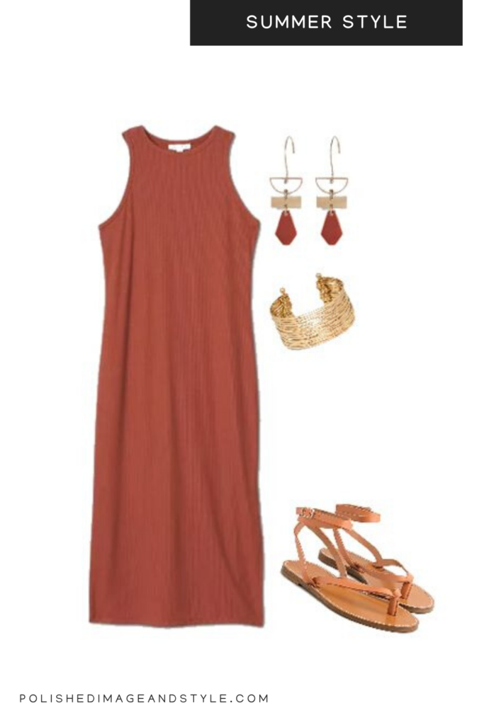 Brown summer dress styled